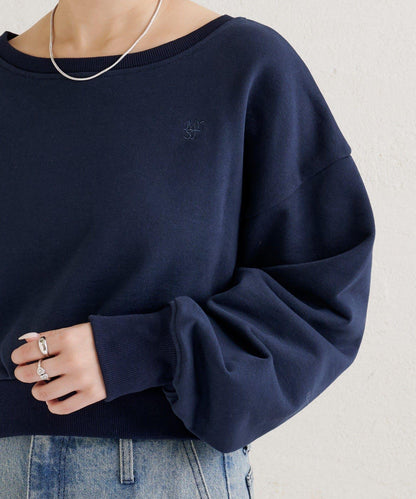 點綴刺繡短款衛衣