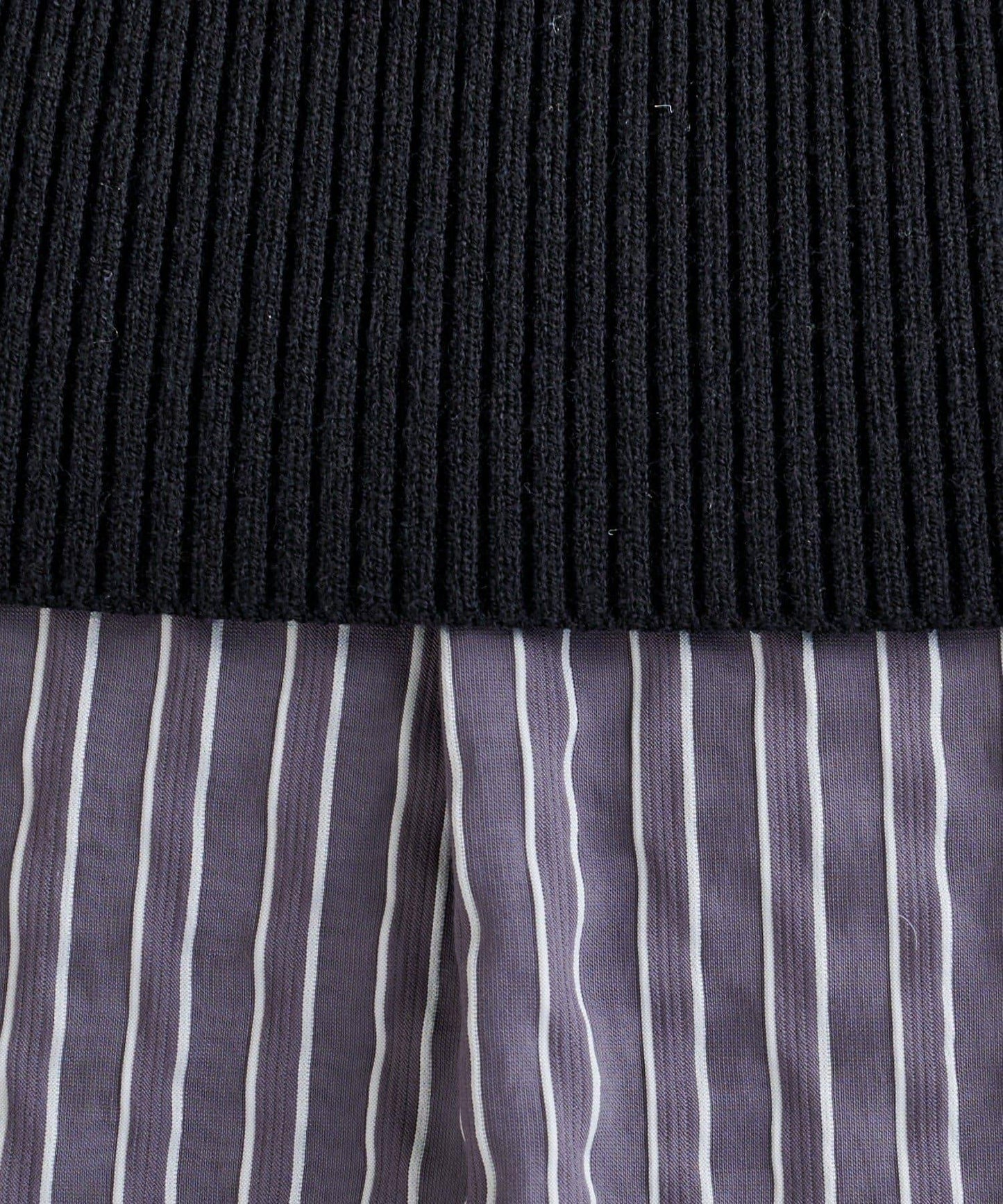 一字肩羅紋條紋襯衫