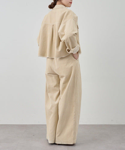 【SHENERY】燈芯絨寬腿褲