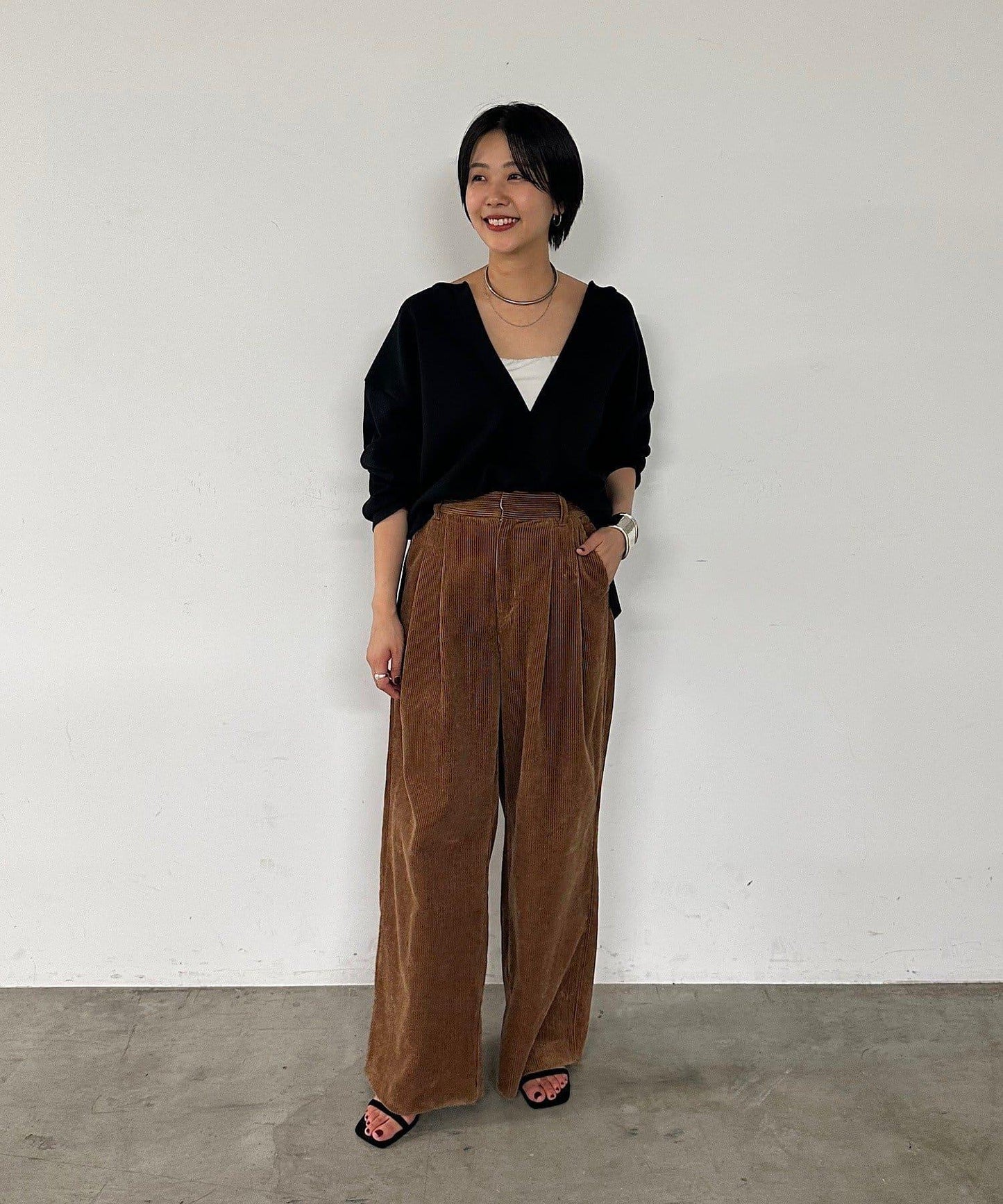 【SHENERY】燈芯絨寬腿褲