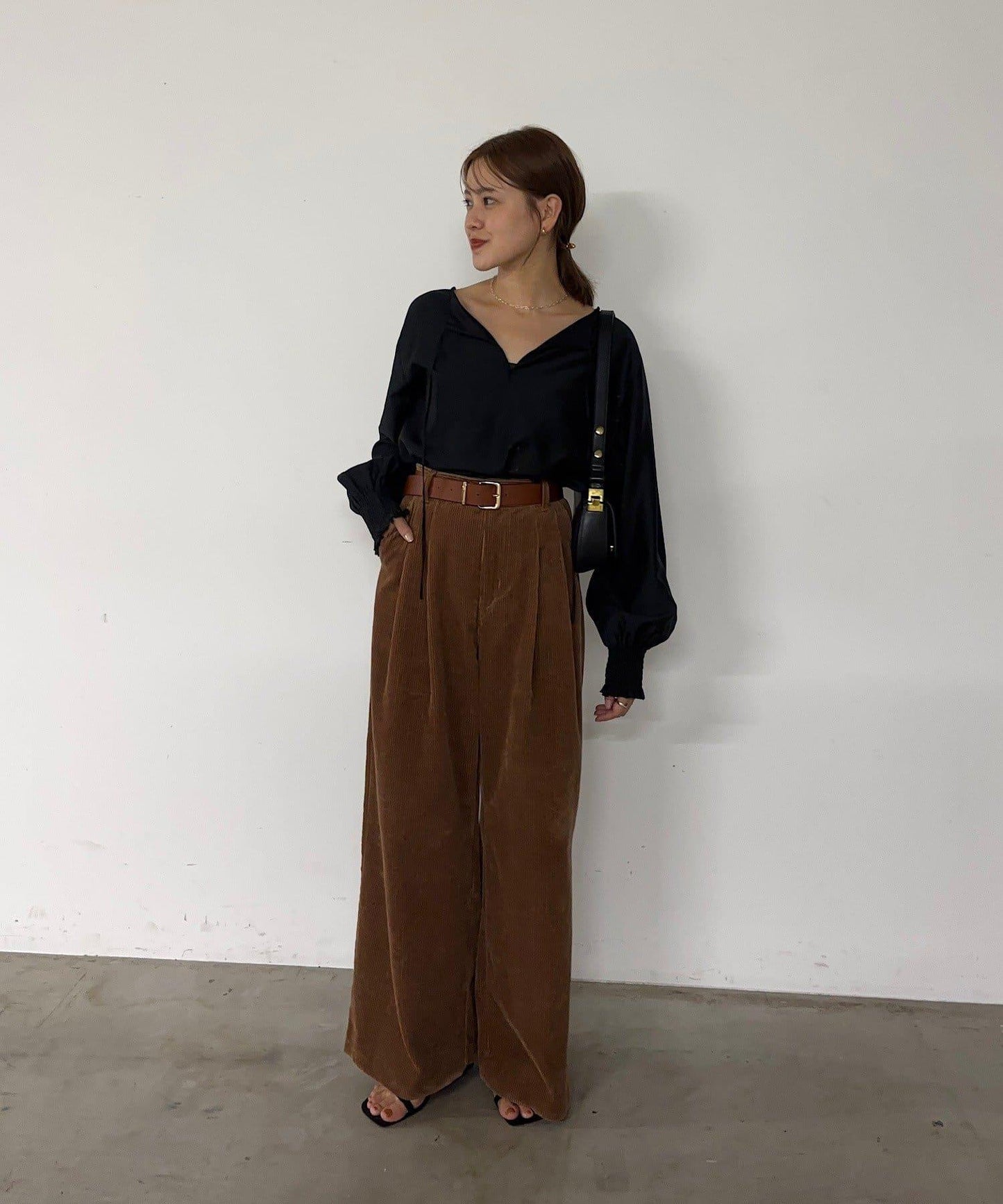 【SHENERY】燈芯絨寬腿褲