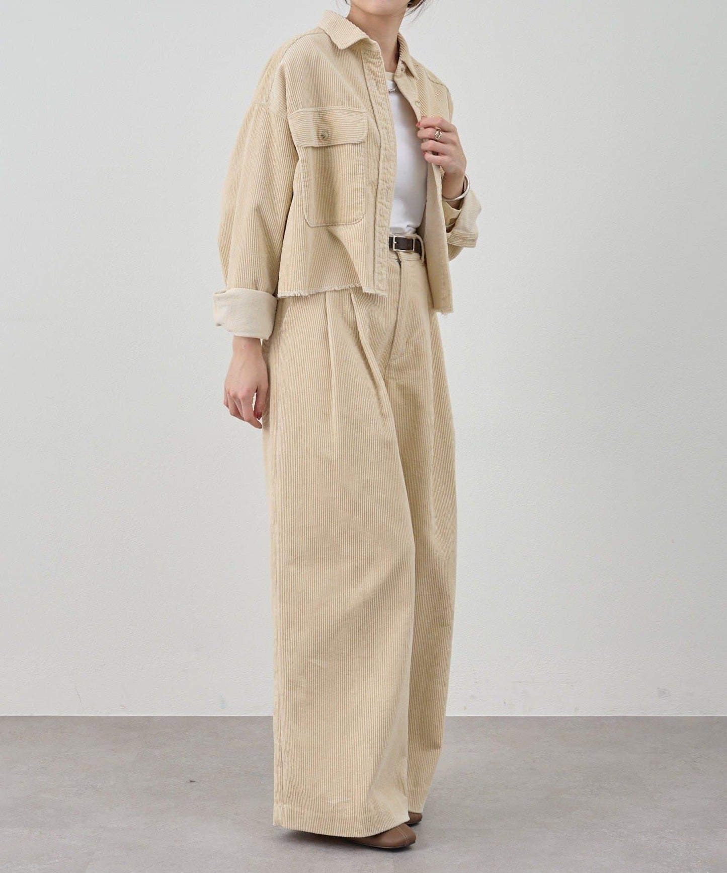 【SHENERY】燈芯絨寬腿褲