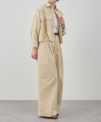 【SHENERY】燈芯絨寬腿褲