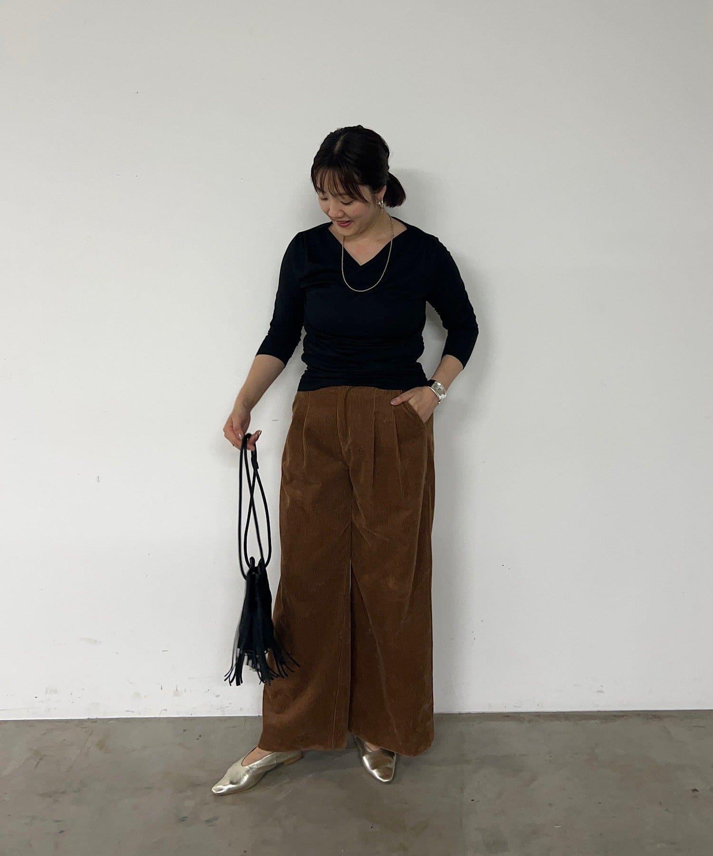 【SHENERY】燈芯絨寬腿褲