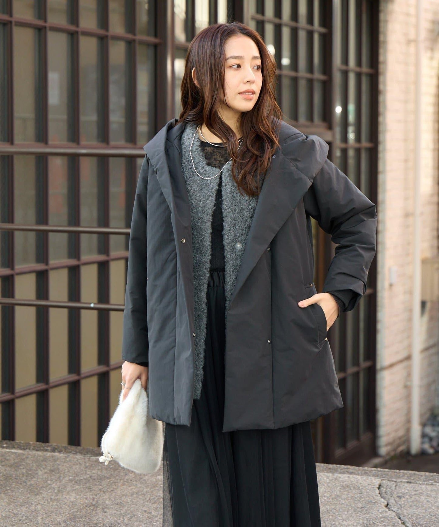 《上品顯瘦◎》啞光絎縫長款羽絨服