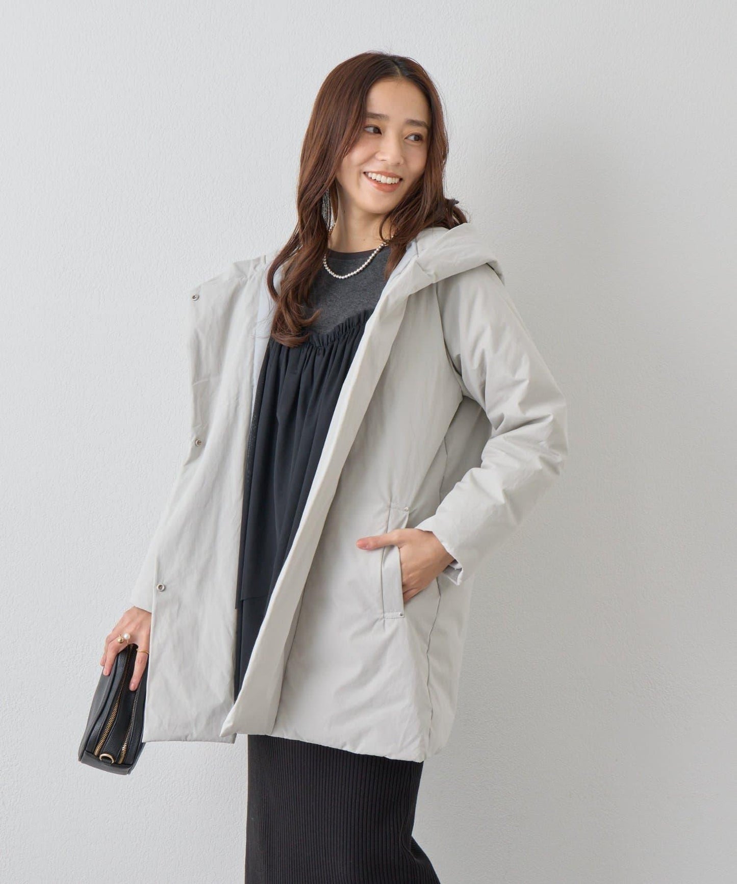 《上品顯瘦◎》啞光絎縫長款羽絨服