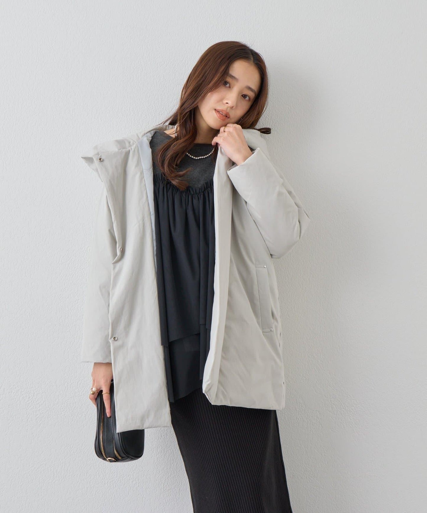 《上品顯瘦◎》啞光絎縫長款羽絨服