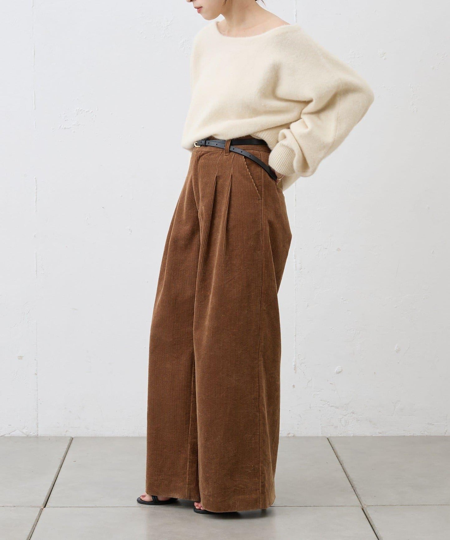 【SHENERY】燈芯絨寬腿褲