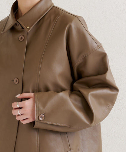 皮革襯衫夾克
