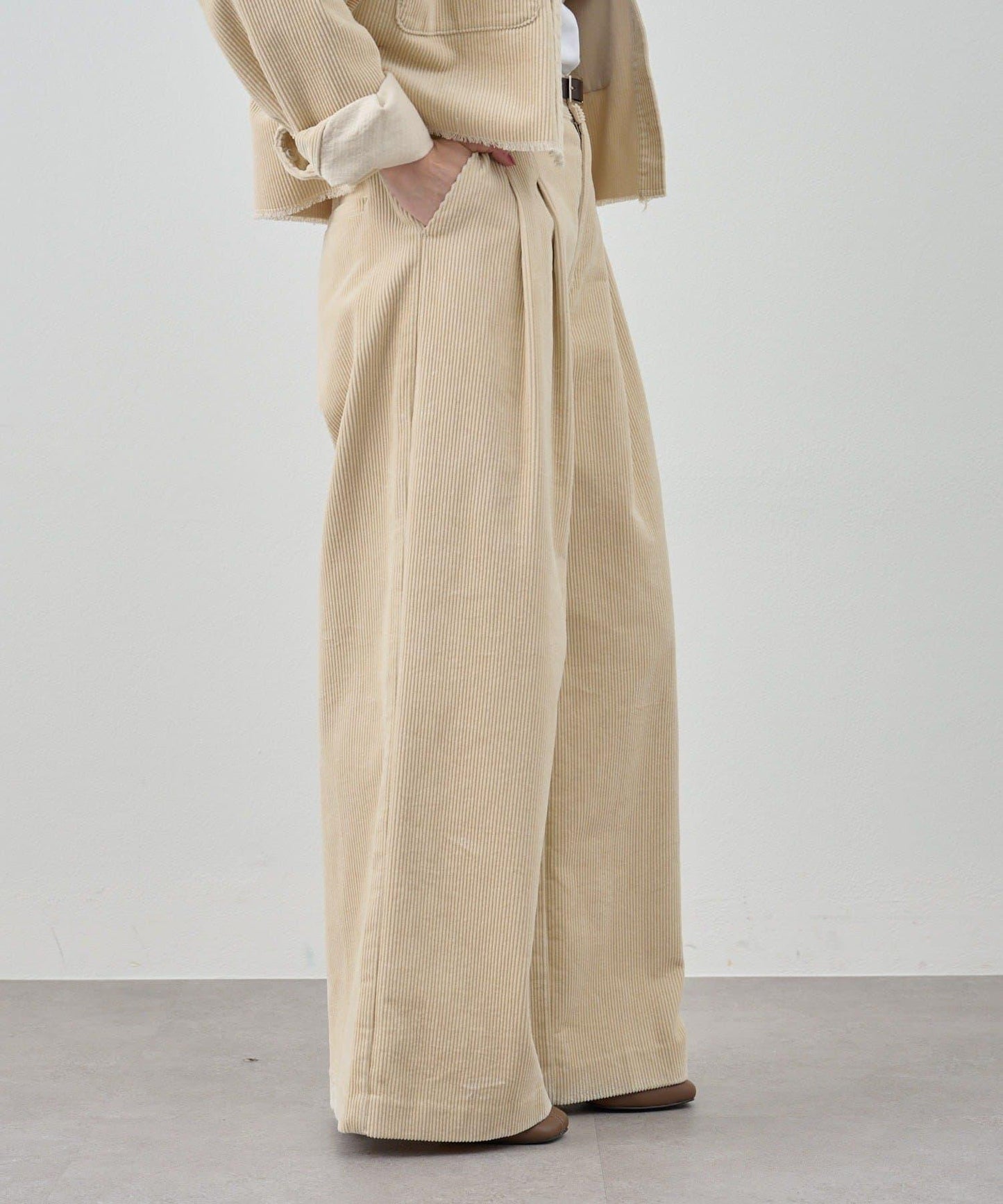 【SHENERY】燈芯絨寬腿褲