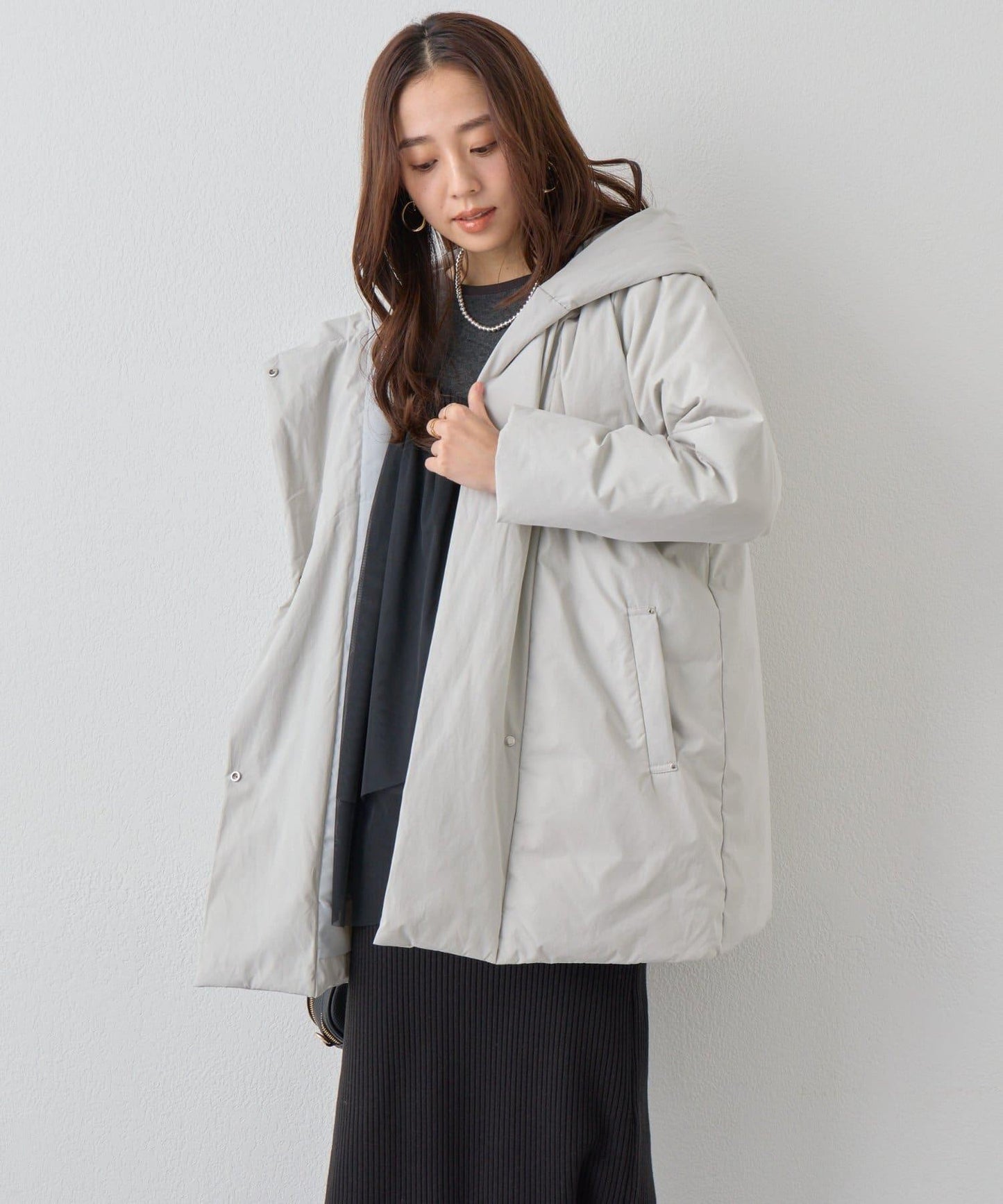 《上品顯瘦◎》啞光絎縫長款羽絨服