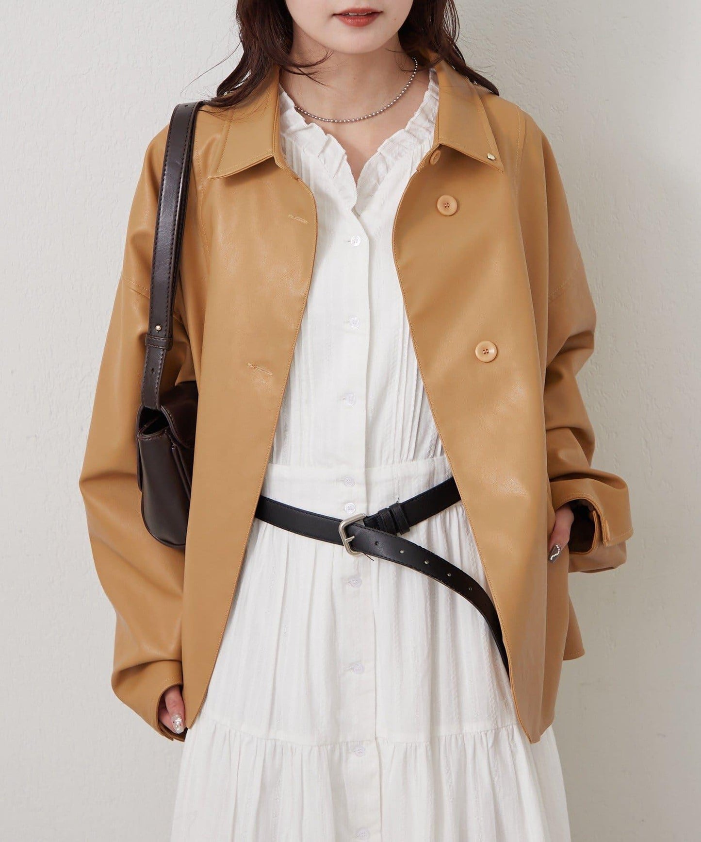 皮革襯衫夾克