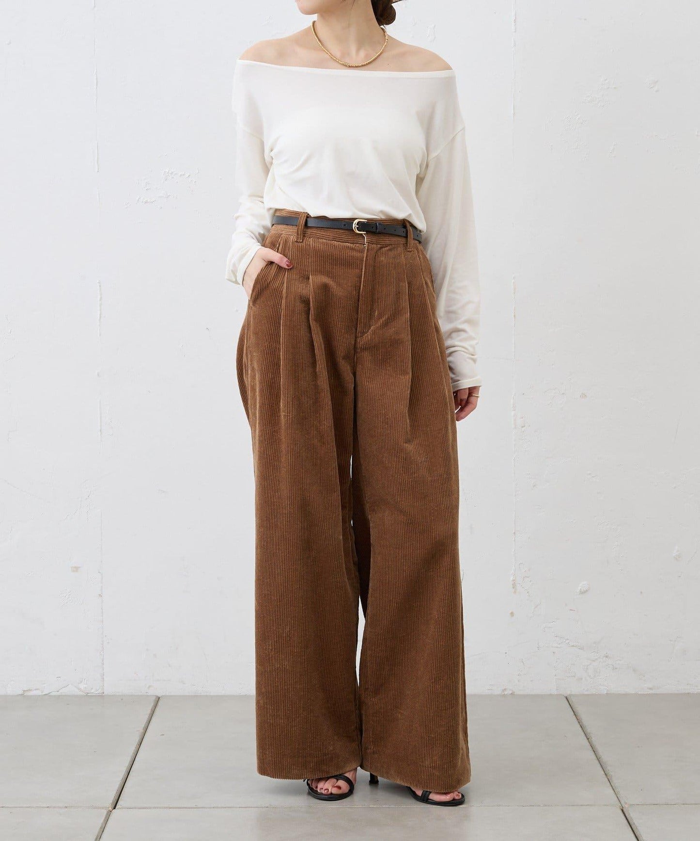 【SHENERY】燈芯絨寬腿褲