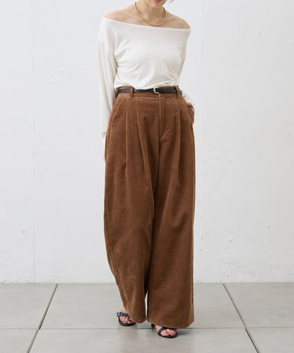 【SHENERY】燈芯絨寬腿褲