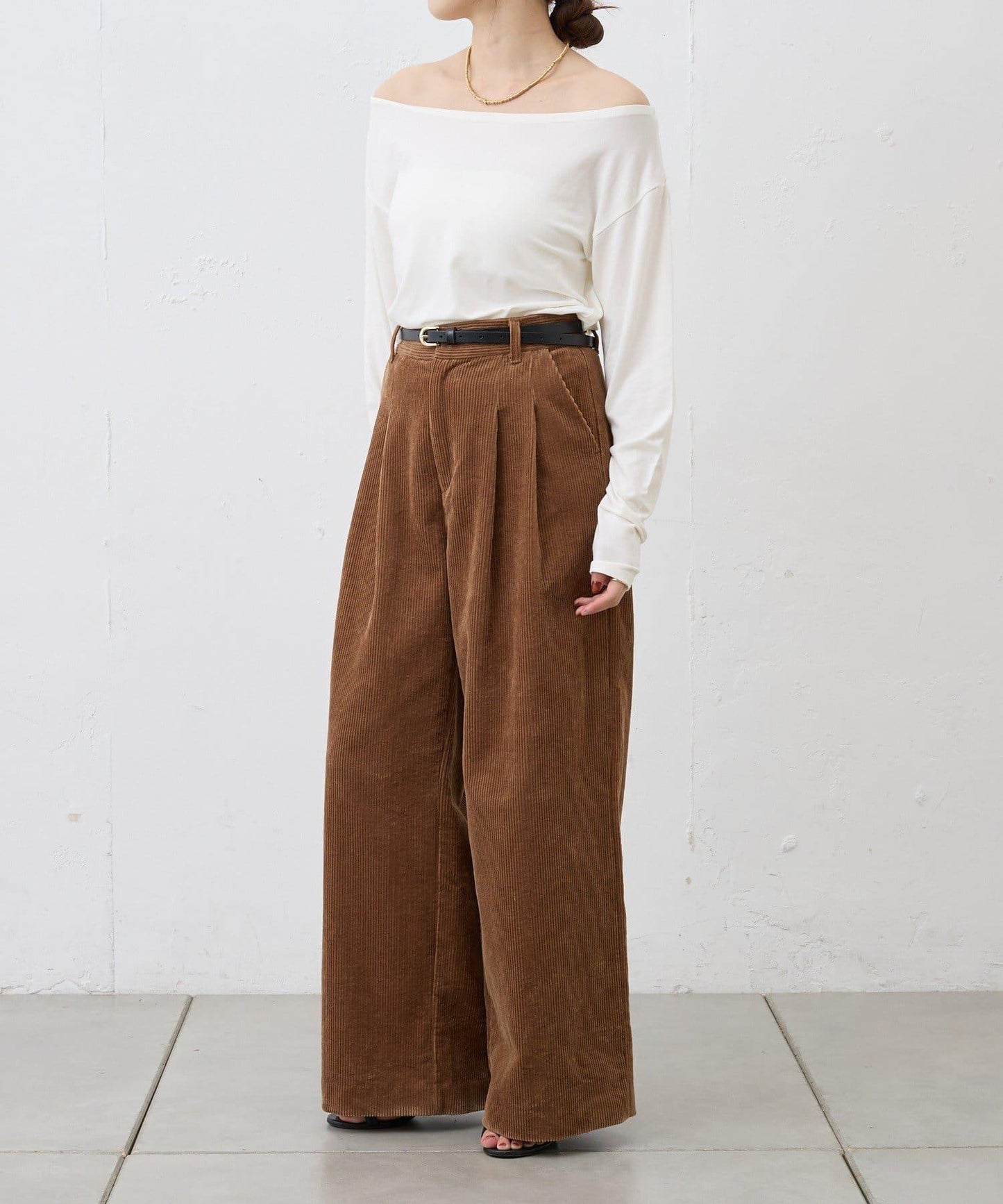 【SHENERY】燈芯絨寬腿褲