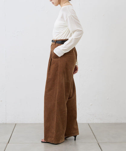 【SHENERY】燈芯絨寬腿褲