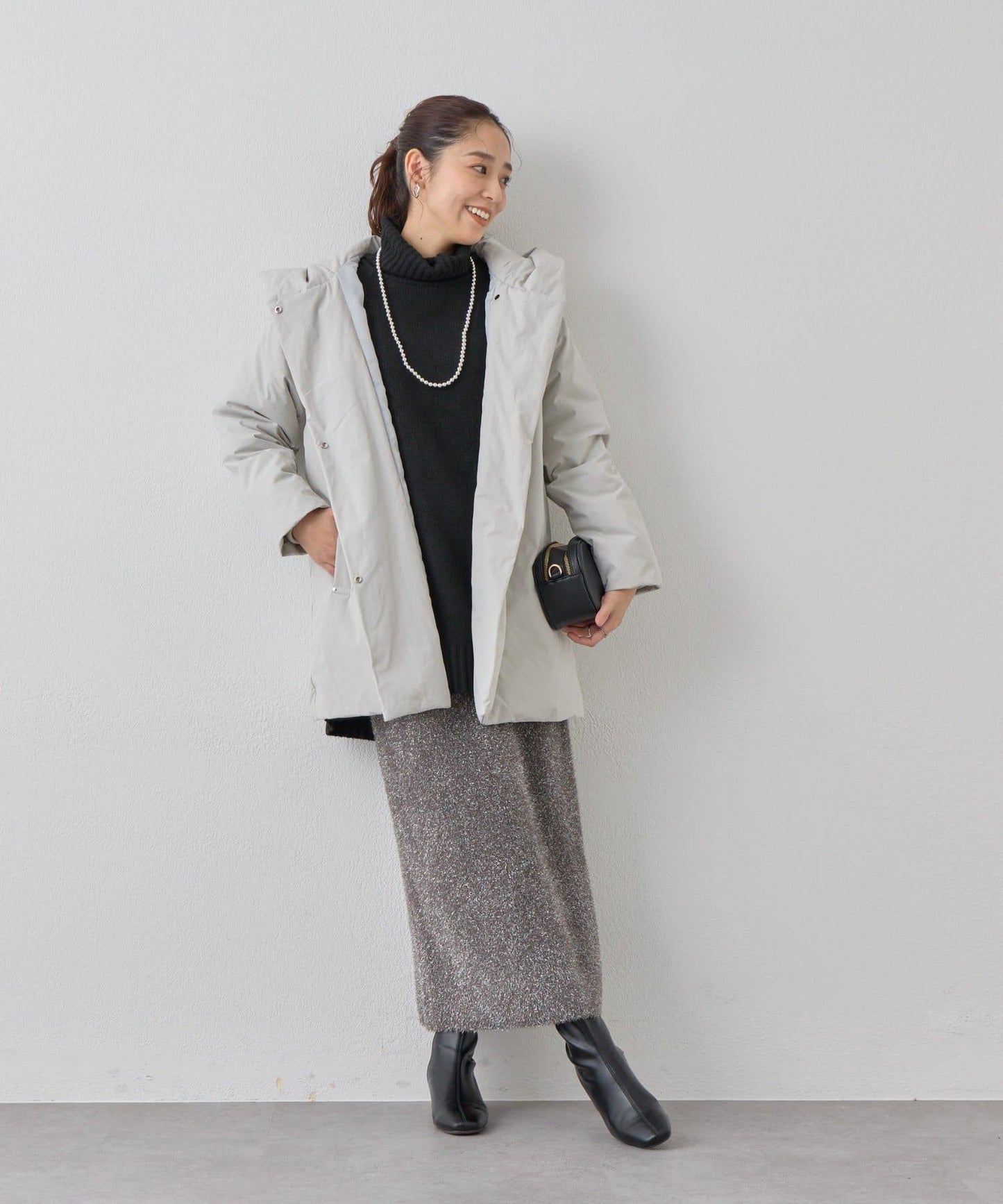 《上品顯瘦◎》啞光絎縫長款羽絨服