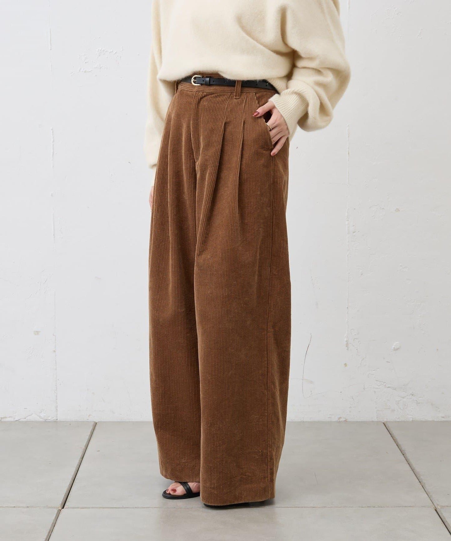 【SHENERY】燈芯絨寬腿褲