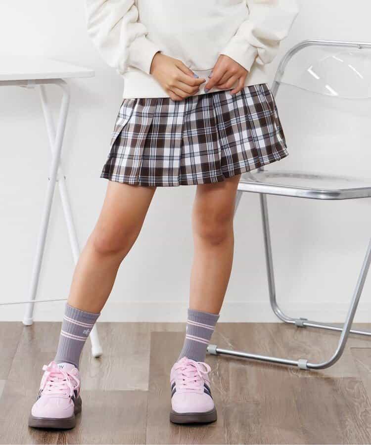 加絨內襯百褶裙褲