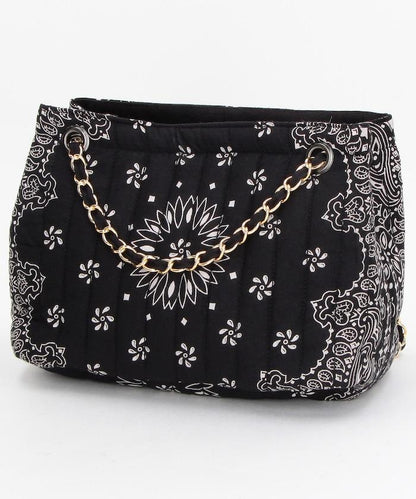 班丹納拼接絎縫單肩包