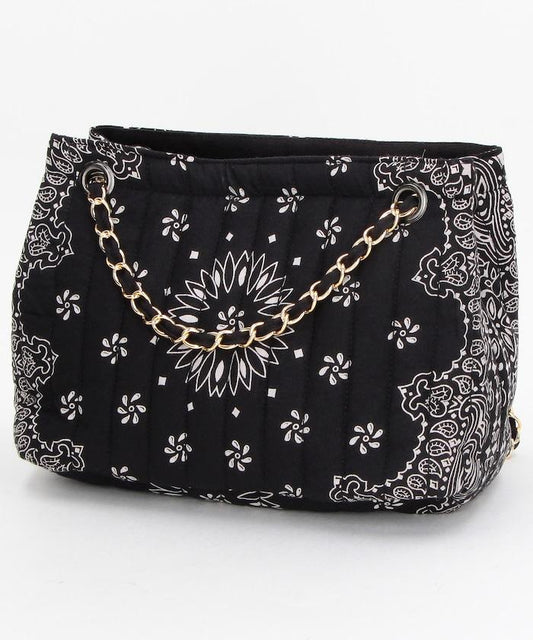 班丹納拼接絎縫單肩包