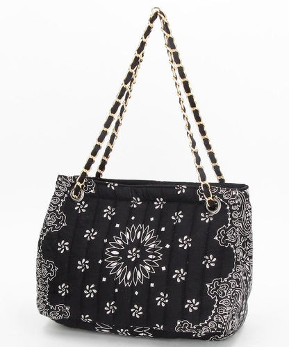 班丹納拼接絎縫單肩包