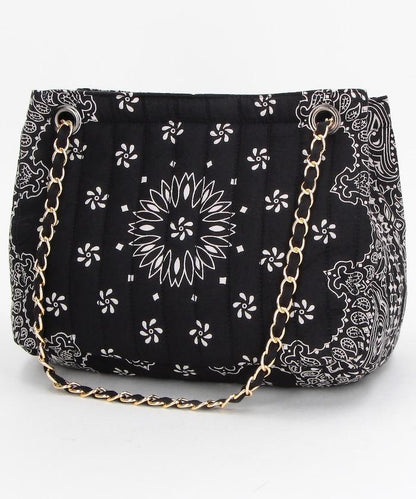 班丹納拼接絎縫單肩包