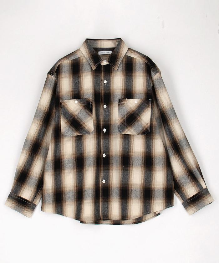 格子法蘭絨工裝襯衫