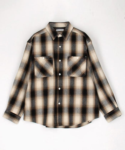 格子法蘭絨工裝襯衫