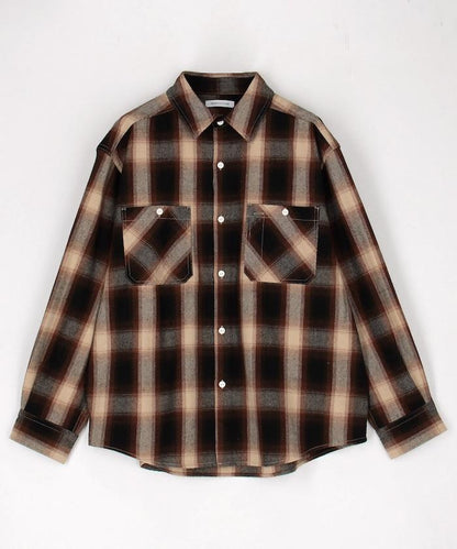 格子法蘭絨工裝襯衫