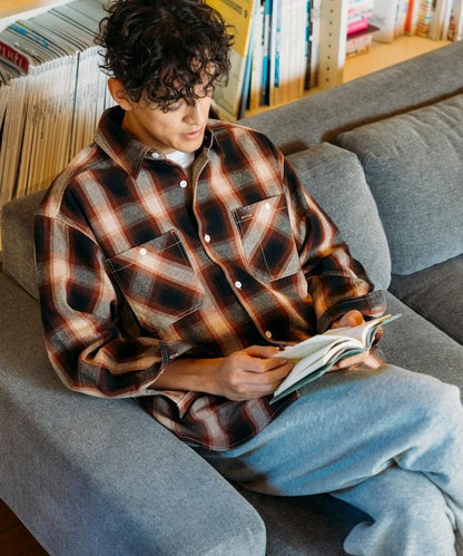 格子法蘭絨工裝襯衫