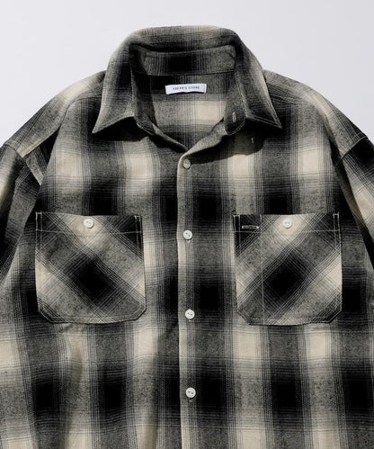 格子法蘭絨工裝襯衫