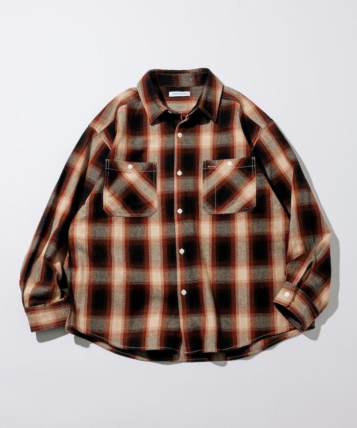 格子法蘭絨工裝襯衫