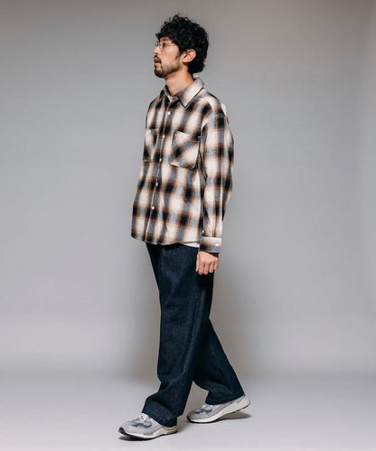 格子法蘭絨工裝襯衫