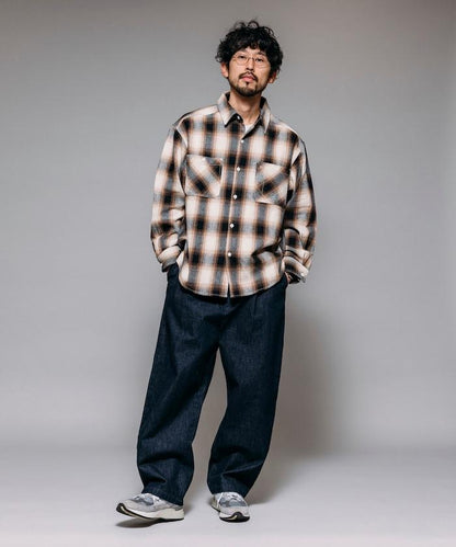 格子法蘭絨工裝襯衫