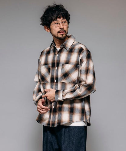 格子法蘭絨工裝襯衫