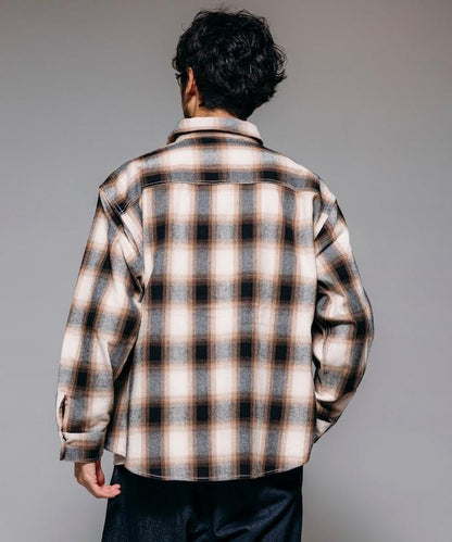 格子法蘭絨工裝襯衫