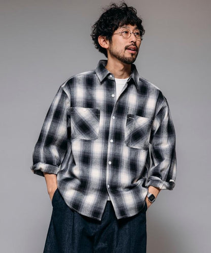 格子法蘭絨工裝襯衫