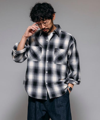 格子法蘭絨工裝襯衫