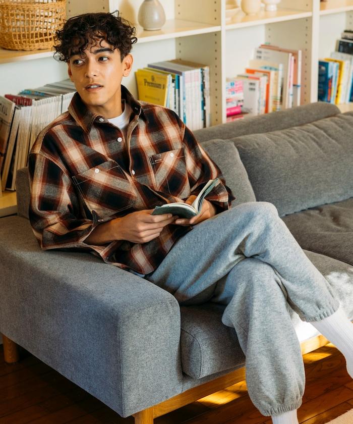 格子法蘭絨工裝襯衫