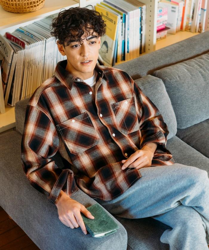 格子法蘭絨工裝襯衫