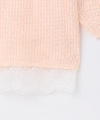 下襬蕾絲針織連衣裙【韓國時尚】