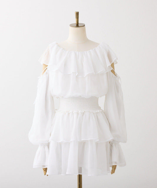 荷葉邊長款上衣