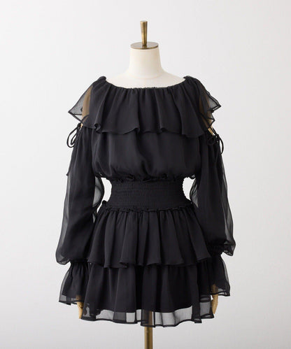 荷葉邊長款上衣