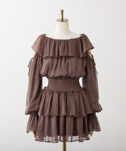 荷葉邊長款上衣