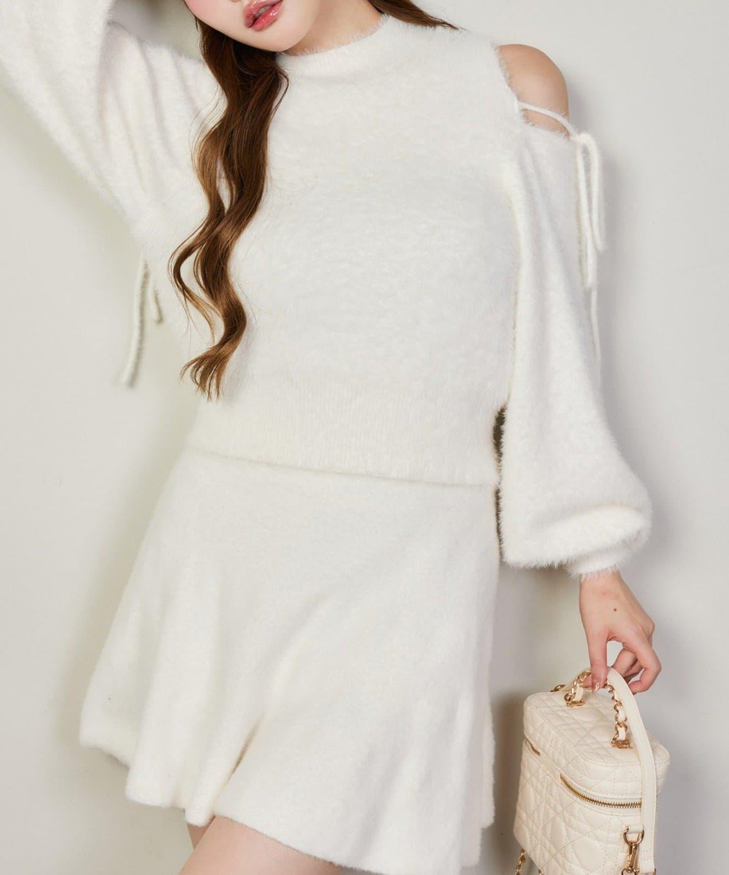 2way露肩長毛針織衫