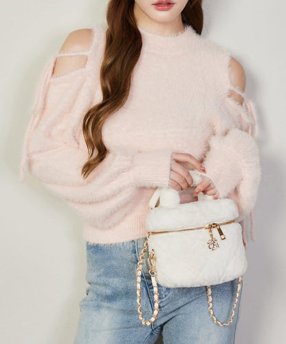 2way露肩長毛針織衫