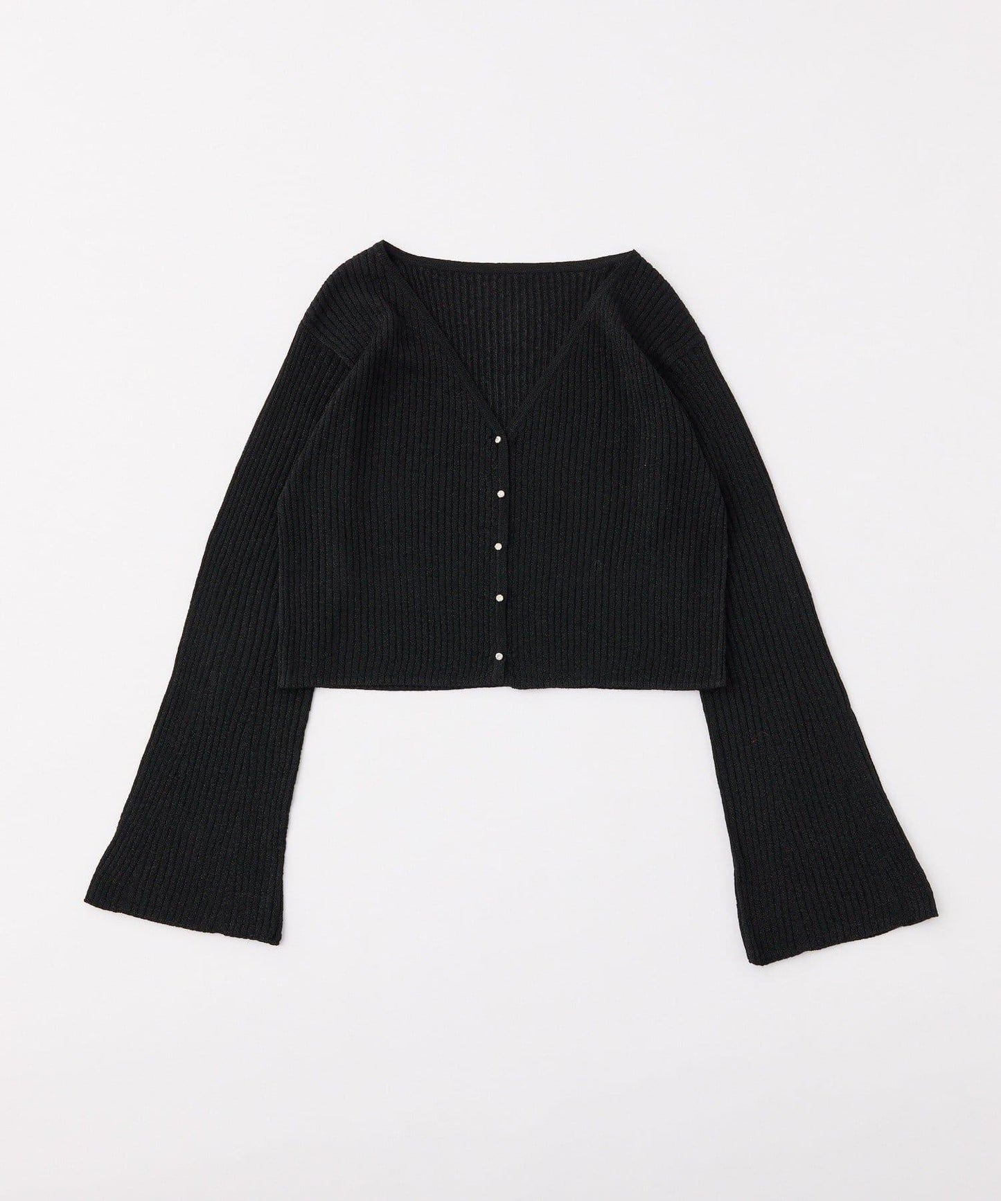 【one after another】珠飾紐扣亮絲透視開衫