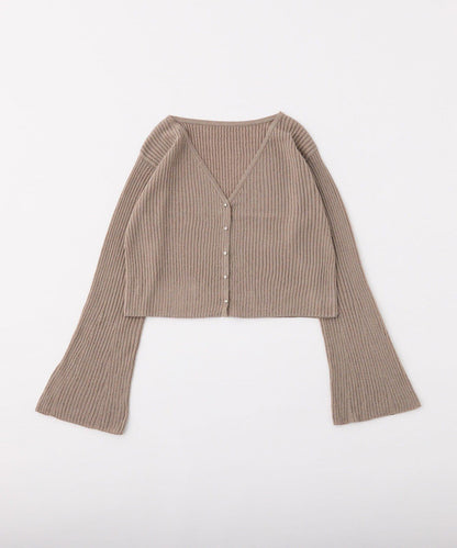 【one after another】珠飾紐扣亮絲透視開衫