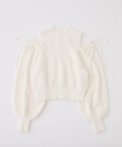 2way露肩長毛針織衫